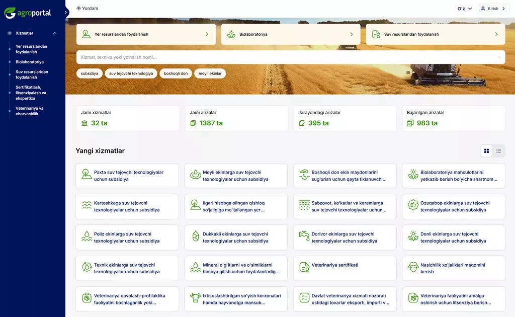 Agroportalda yangi moliyaviy xizmat: endi bank xizmatlaridan onlayn foydalanish mumkin